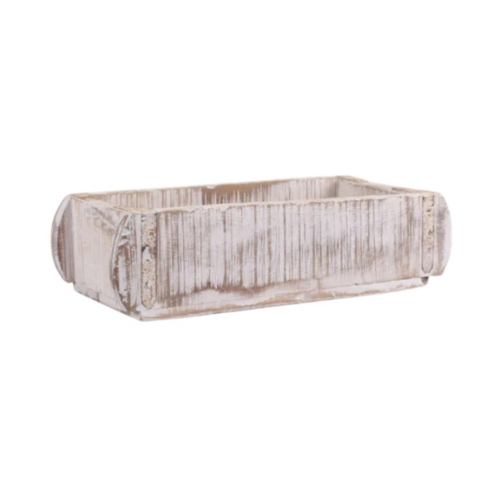 Chic Antique alte Backsteinform aus Holz in Antique Weiß