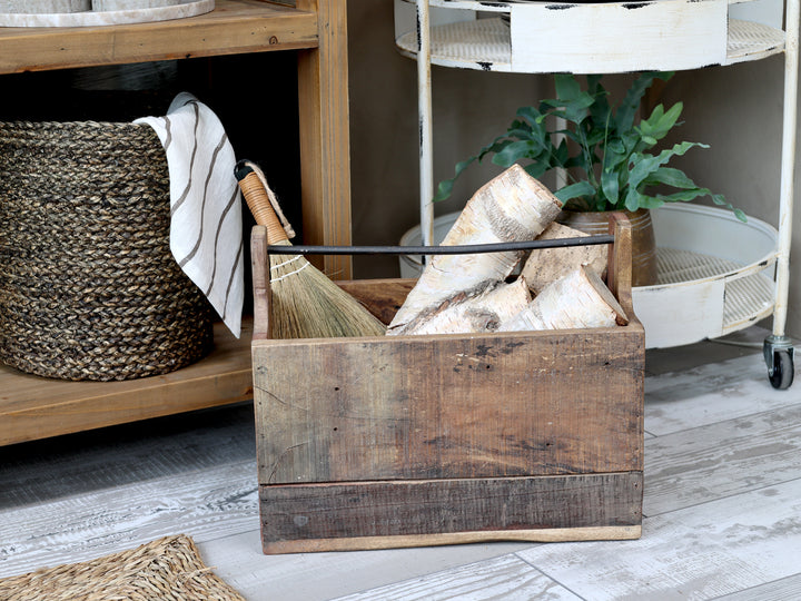 Chic Antique Holzkasten mit Handgriff aus recyceltem Holz im rustikalen Landhausstil