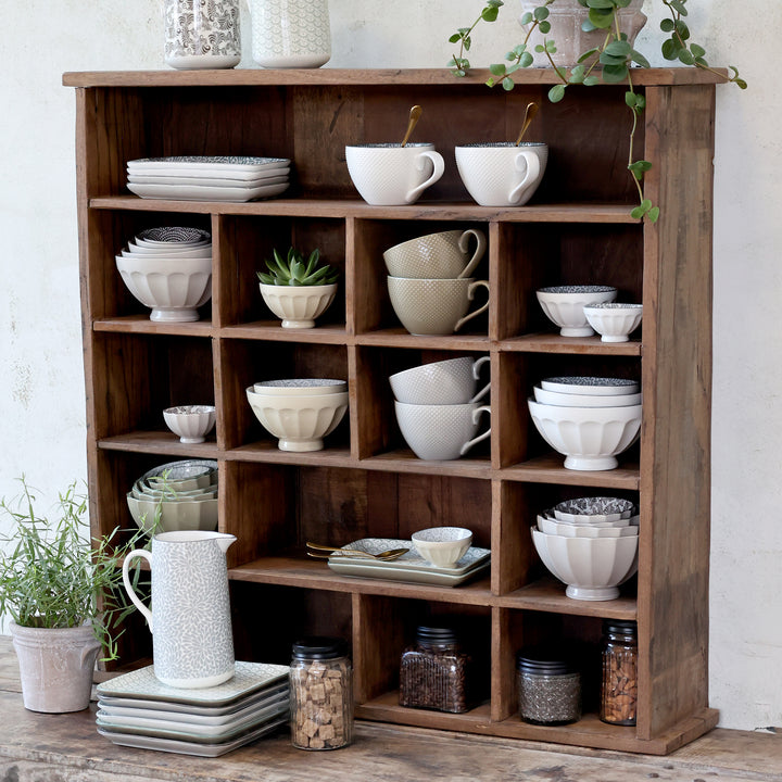 Chic Antique Grimaud Regal mit 18 Fächern aus Recyclingholz Natur