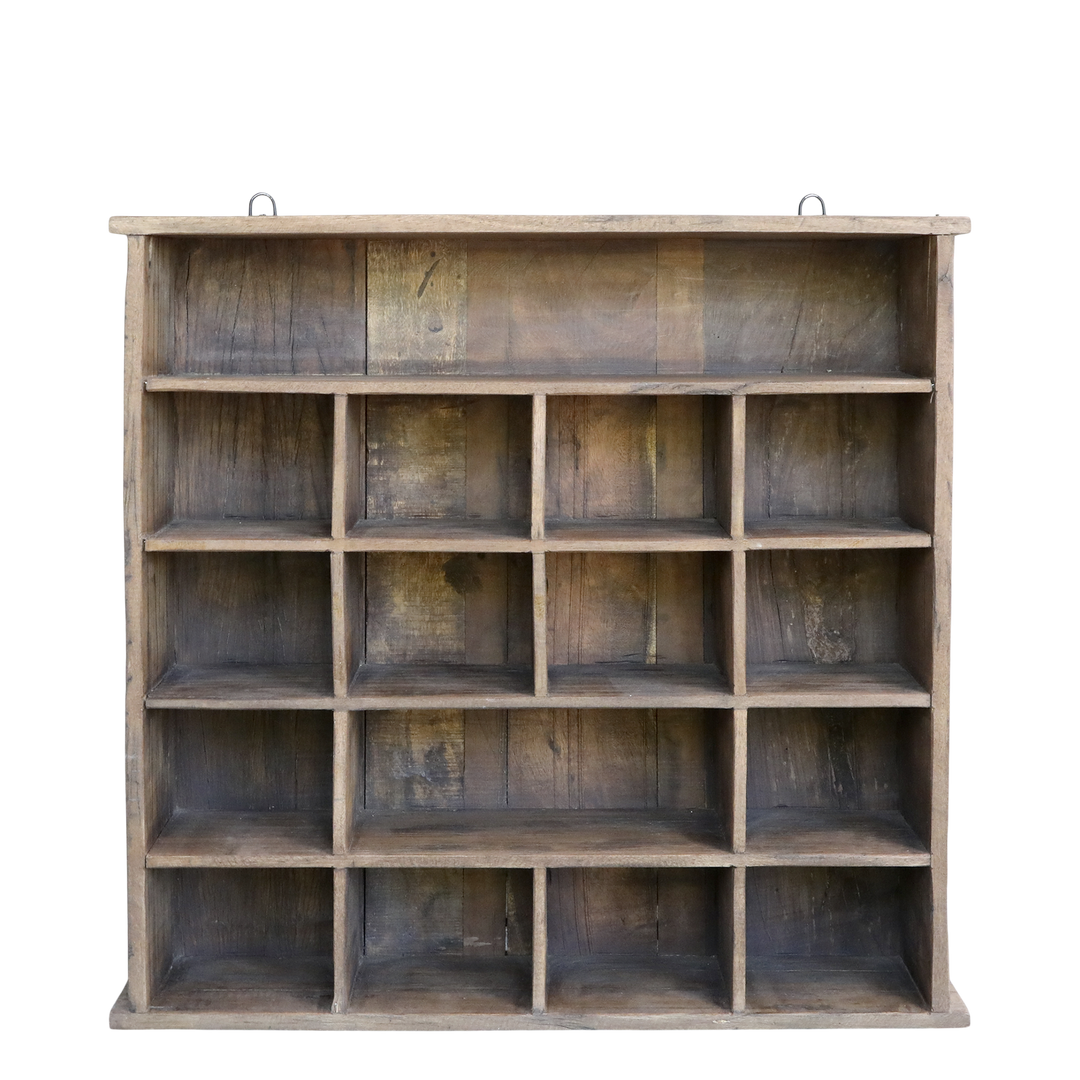 Chic Antique Grimaud Regal mit 18 Fächern aus Recyclingholz Natur