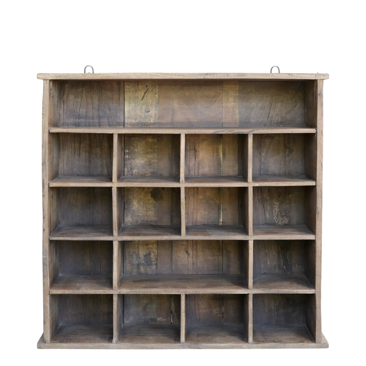 Chic Antique Grimaud Regal mit 18 Fächern aus Recyclingholz Natur