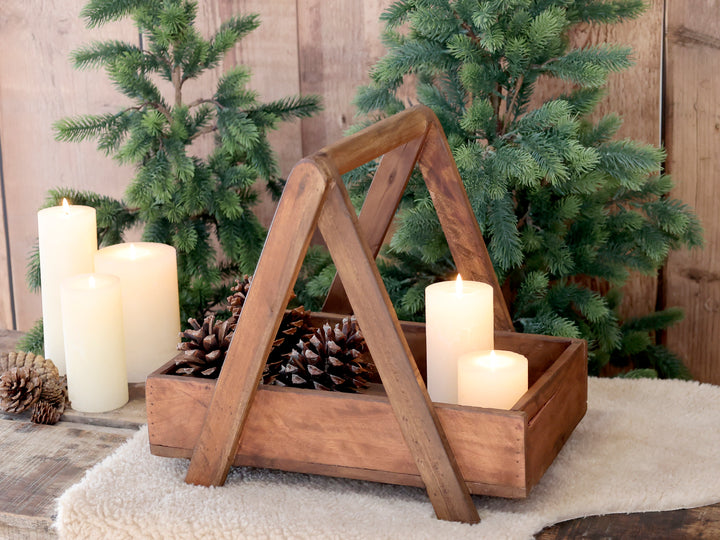 Dekorativer Grimaud Holzkasten von Chic Antique aus patiniertem Holz