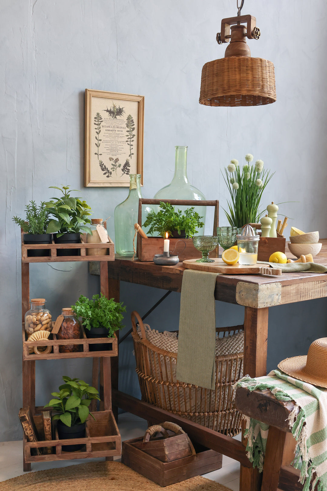Chic Antique Aufbewahrungskasten aus Holz mit drei Fächern im skandinavischen Landhausstil
