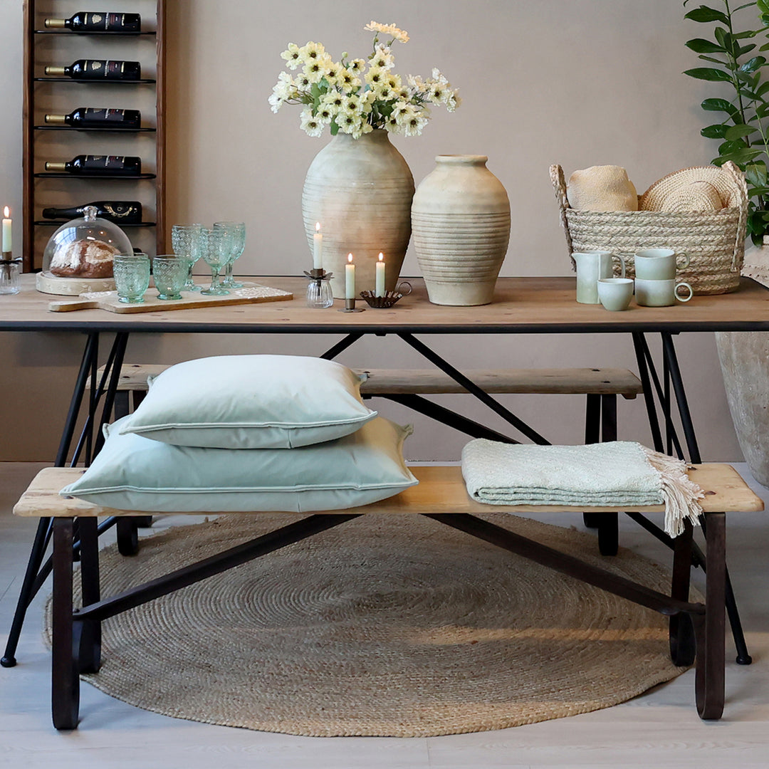 Chic Antique Grimaud Bank mit Eisengestell Natur