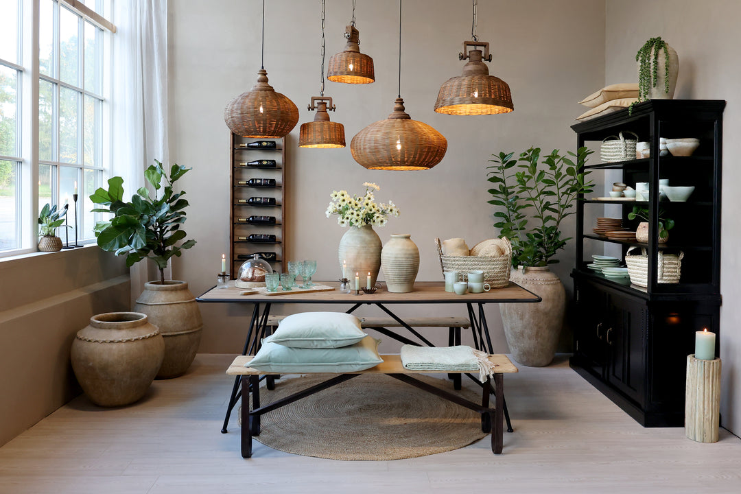Chic Antique Grimaud Bank mit Eisengestell Natur