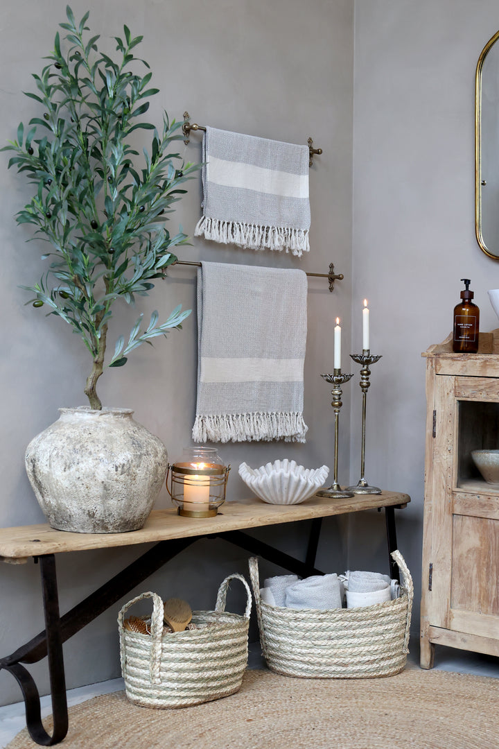Chic Antique Grimaud Bank mit Eisengestell Natur