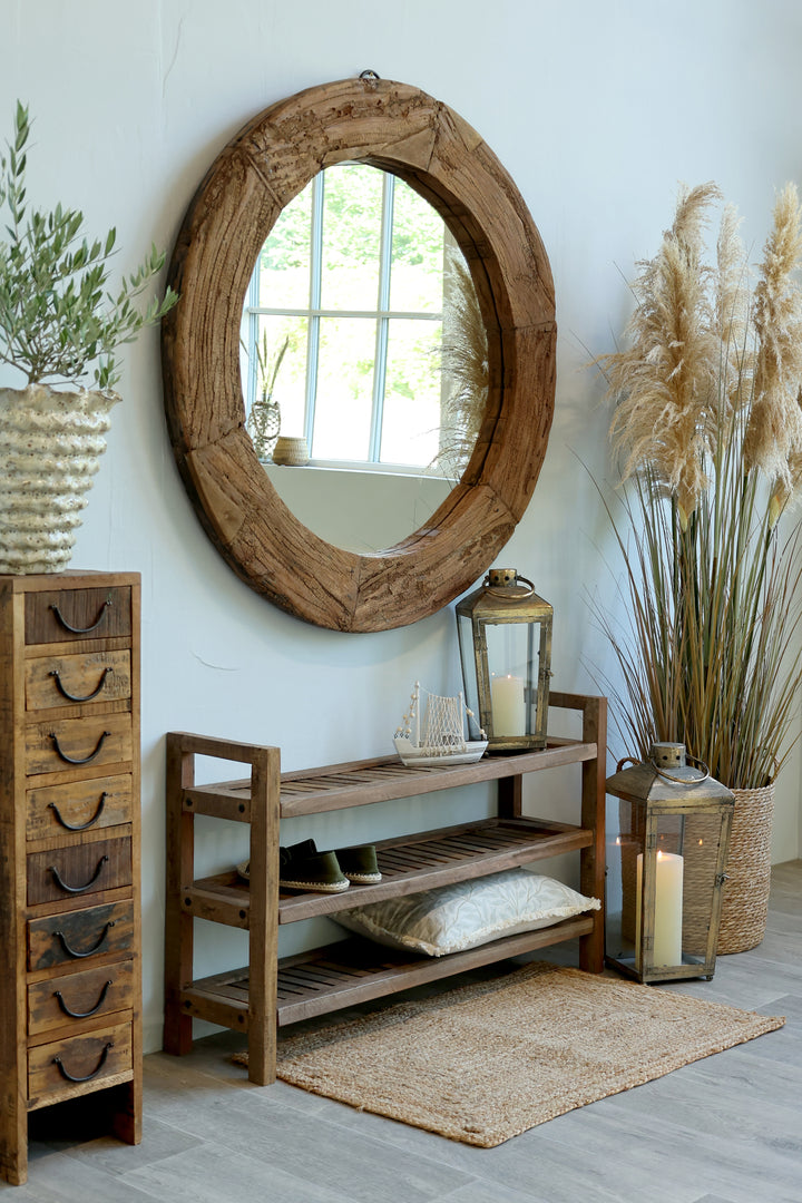 Chic Antique Grimaud Regal mit 3 Ablageböden aus Recyclingholz Natur