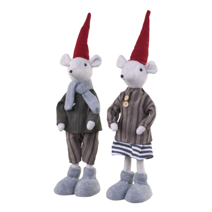 Chic Antique Asger und Agnes Weihnachtsmaus Figuren im Landhausstil