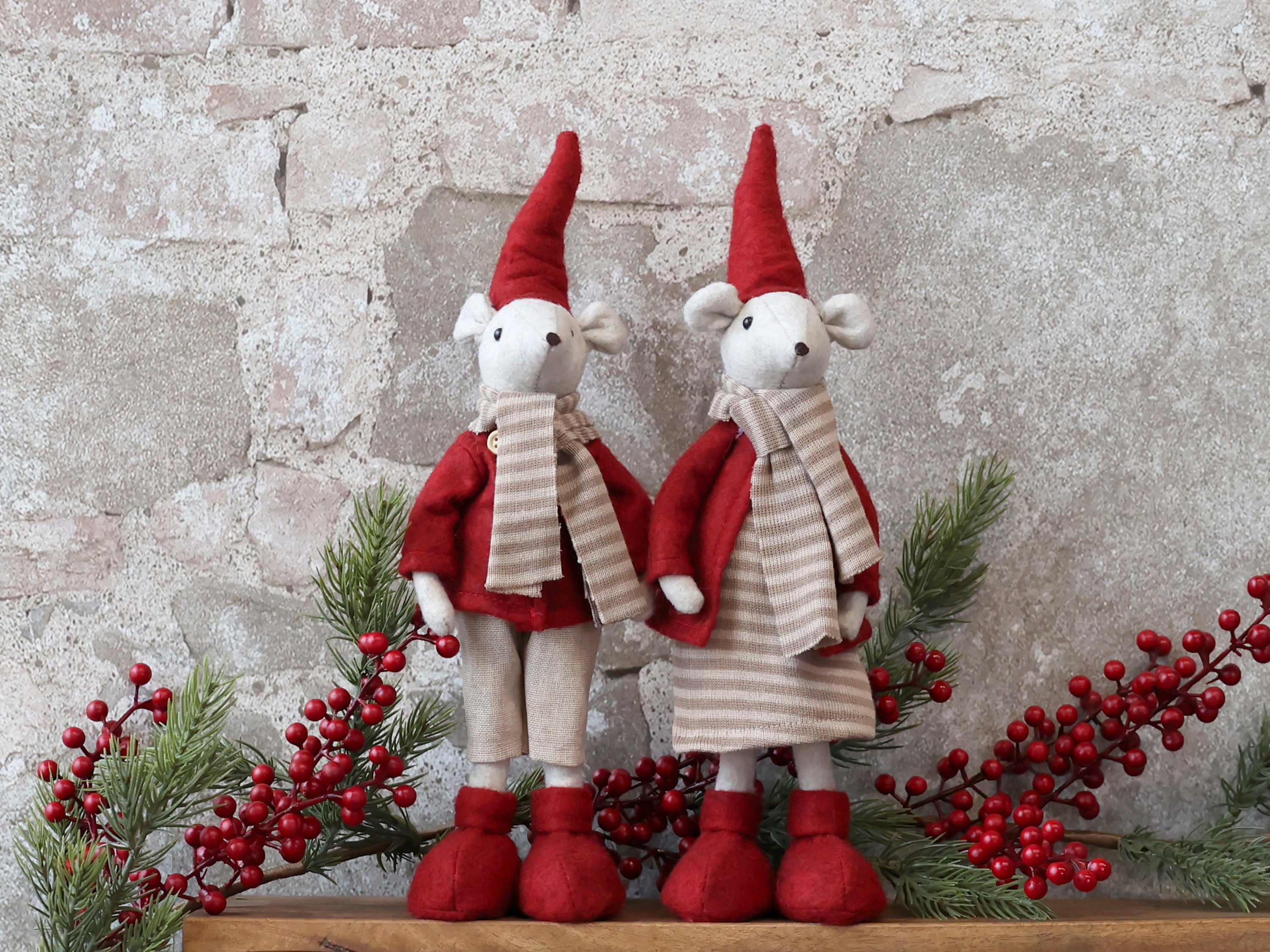 Weihnachtsmaus 2er Set von Chic Antique als skandinavische Weihnachtsdeko