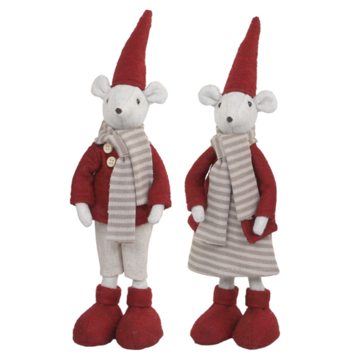 Chic Antique Julius und Juliane Weihnachtsmaus Figuren im Landhausstil