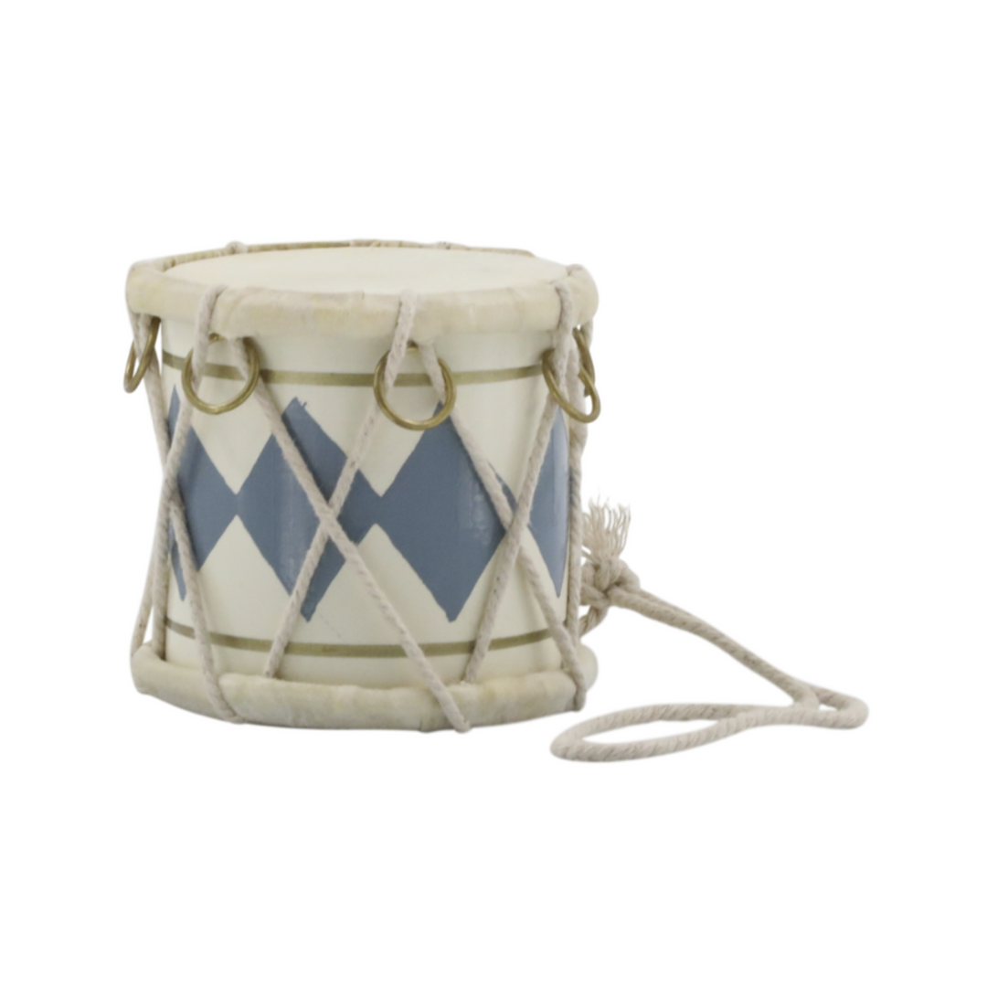 Chic Antique Vintage Trommel klein in Sky Blue und Creme aus Mangoholz