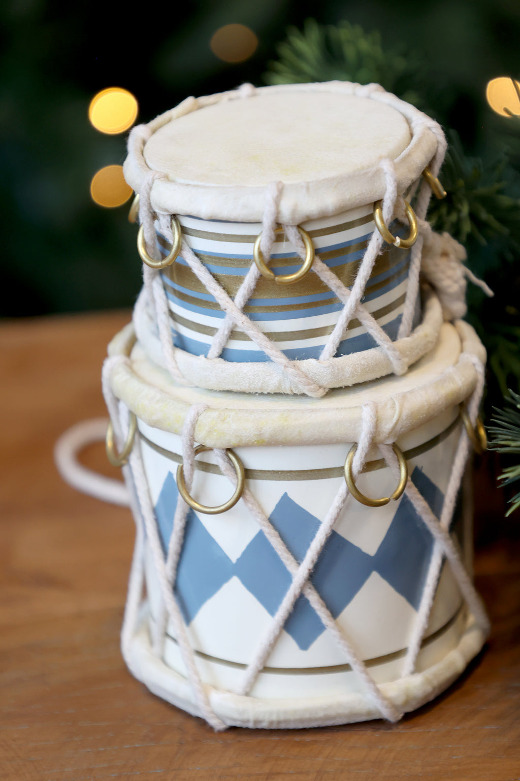 Chic Antique Vintage Trommel mit Leder