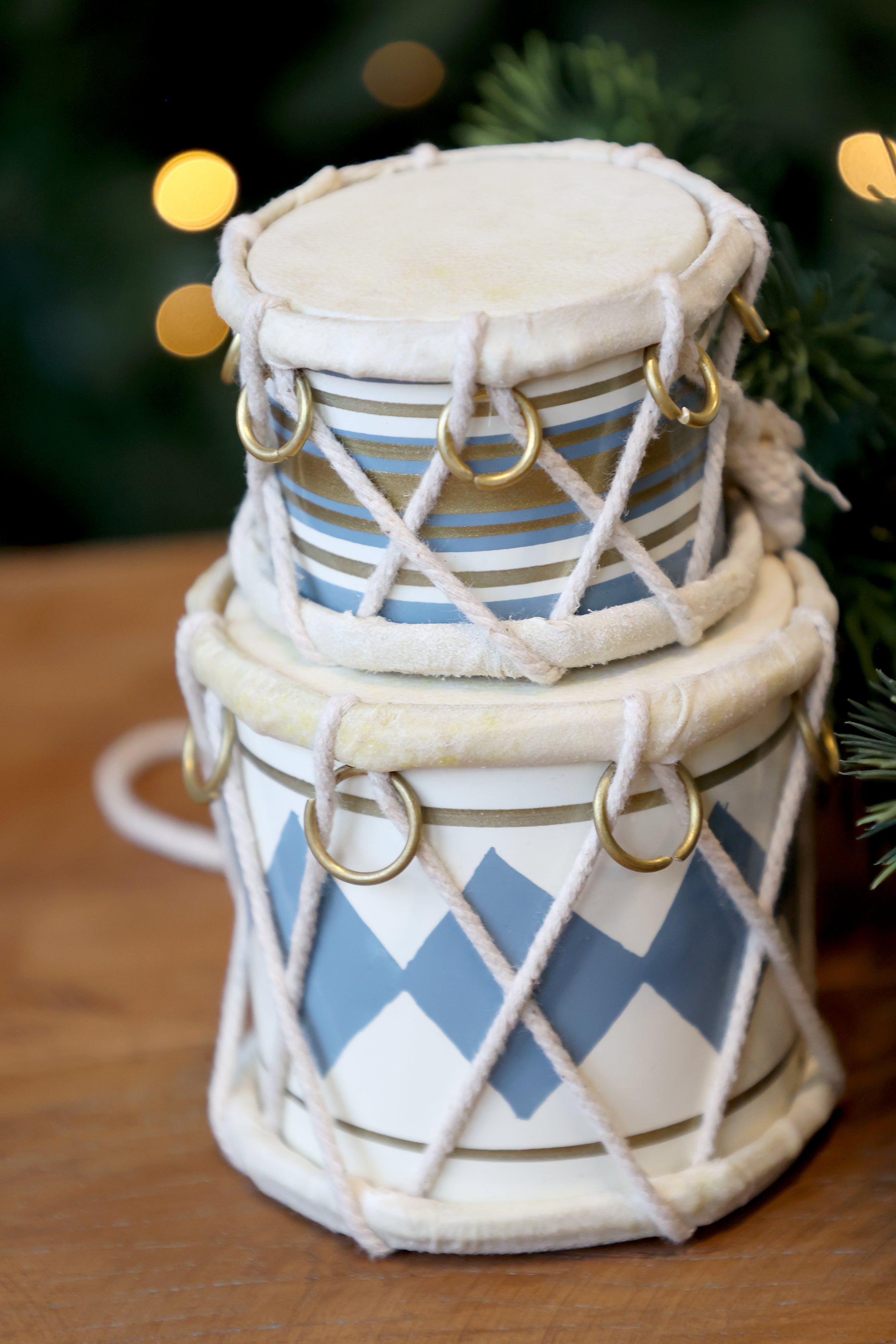 Chic Antique Vintage Trommel mit Leder