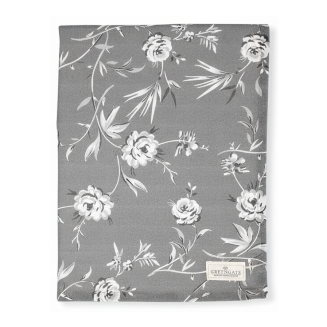 GreenGate Stoffserviette Aslaug grau mit floralem Muster aus Baumwolle im skandinavischen Landhausstil