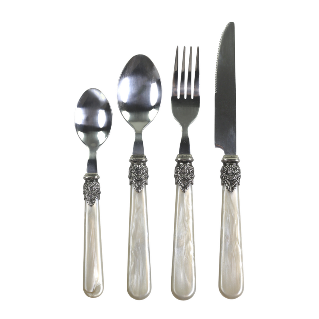 Chic Antique Linas Besteck Antique Champagner mit Silber Deko 4er Set