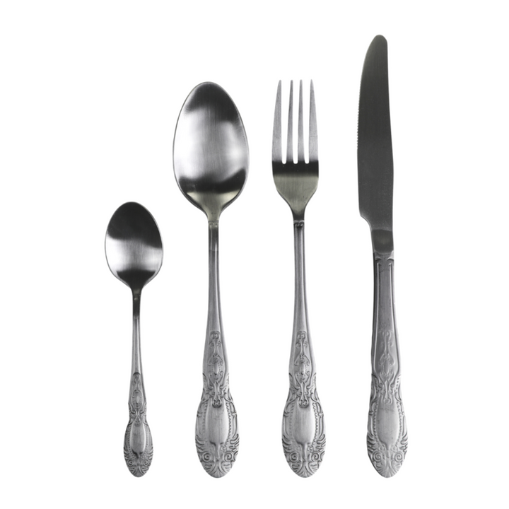 Chic Antique Besteck Set Silber matt 4-teilig