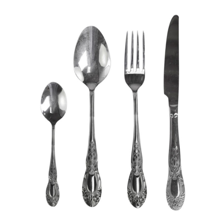 Chic Antique Besteck Set Silber glänzend 4-teilig