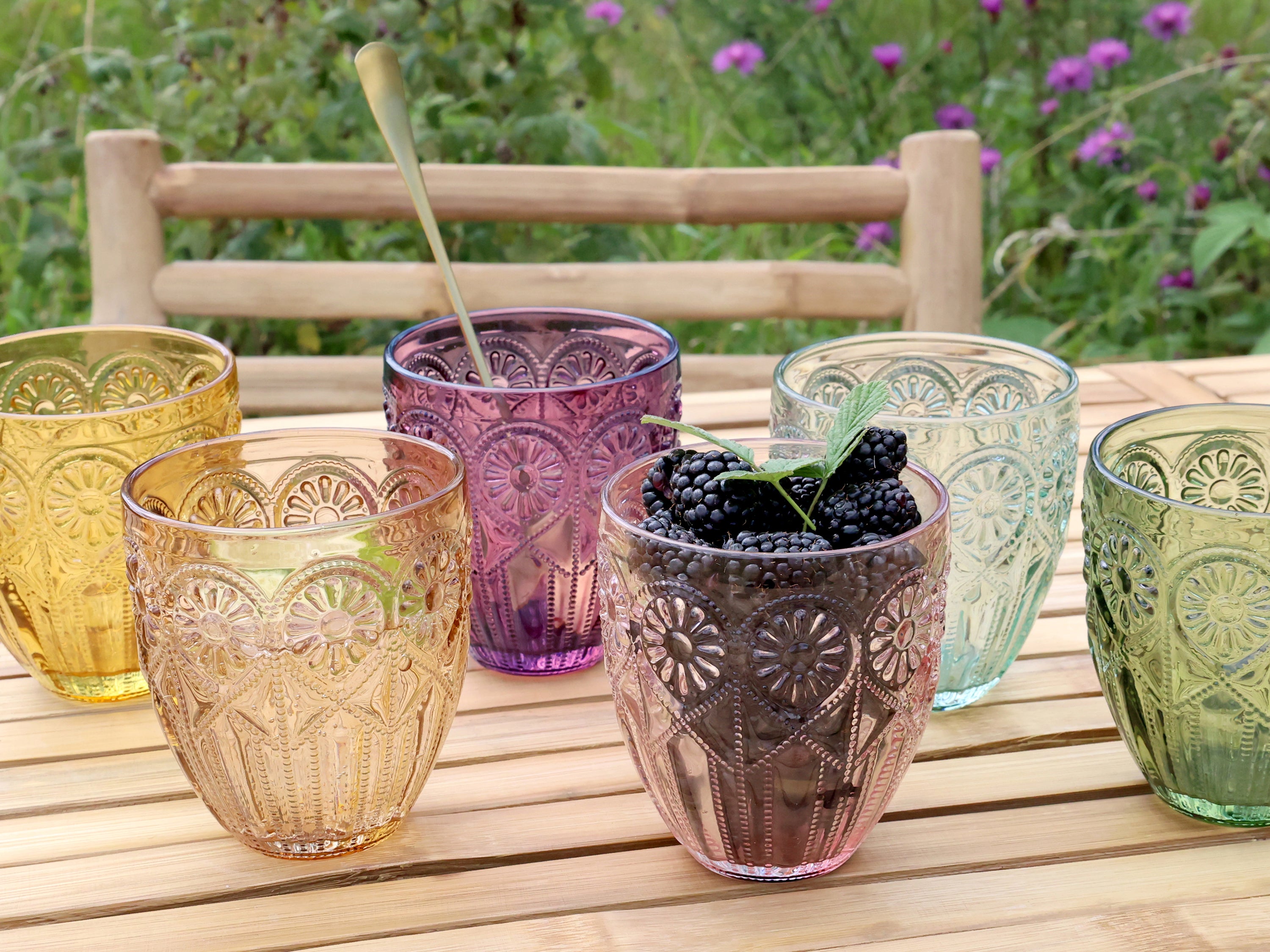 Chic Antique Saint-Émilion Glas mit Muster 6er Set