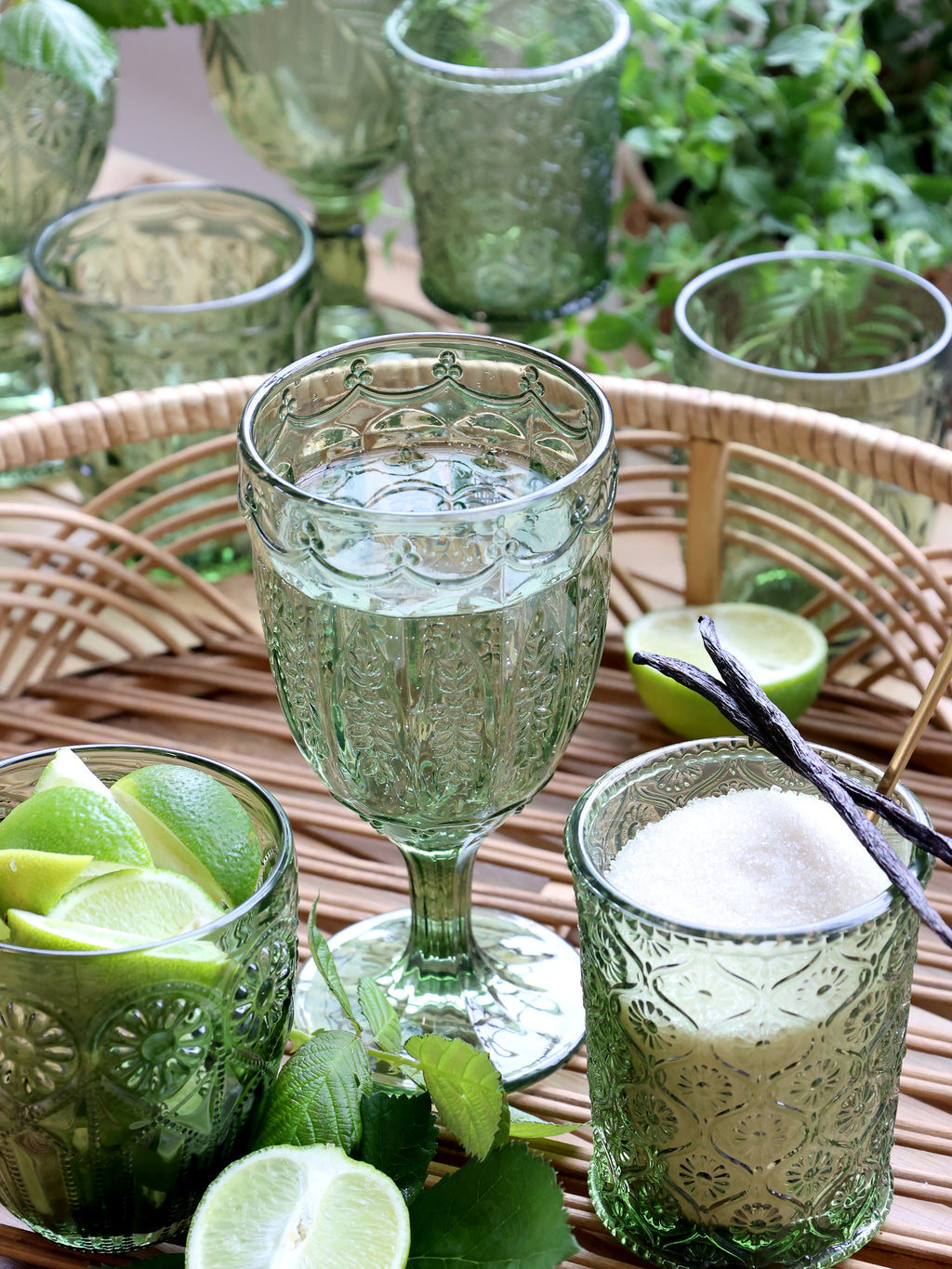 Chic Antique Saint-Émilion Glas mit Muster 6er Set