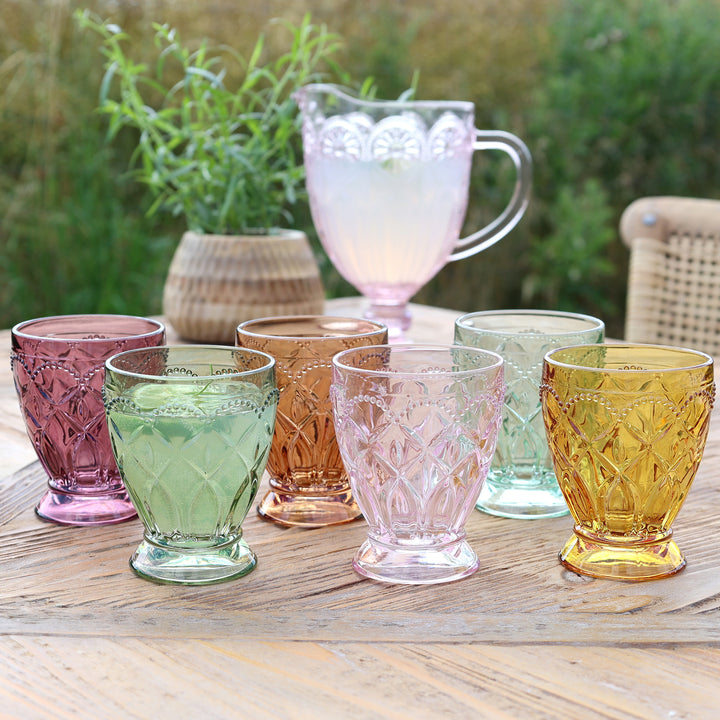 Chic Antique Saint-Émilion Glas 6er Set in Amber, Honey, Rosa, Taupe, Verte und Olive