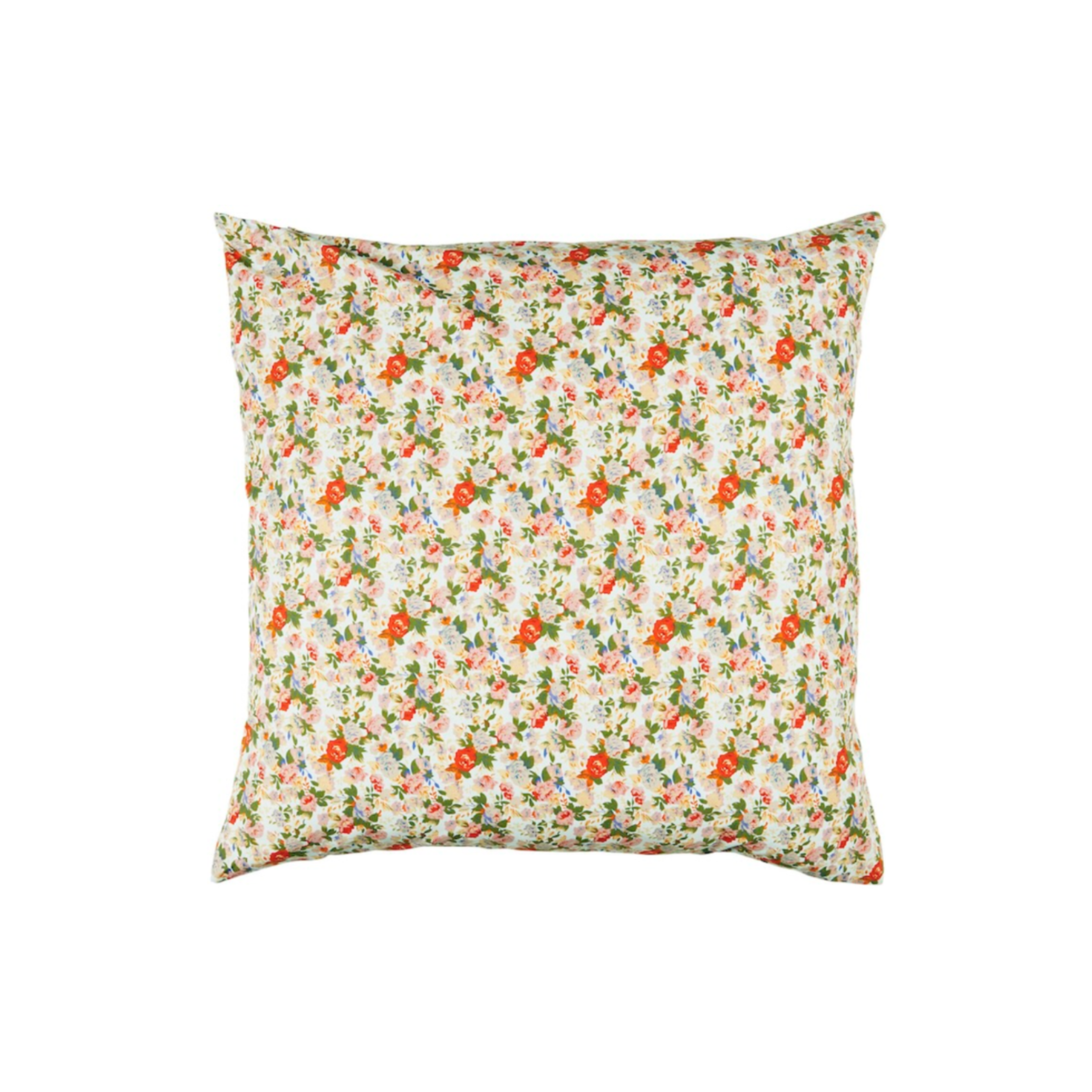 Ib Laursen Kissenbezug mit Blumen in Orange Rosa und Creme im skandinavischen Landhausstil