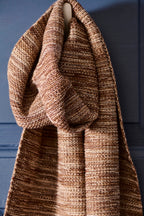 Ib Laursen Halstuch Braun Melange gestrickt aus Baumwolle mit feiner Melange-Struktur