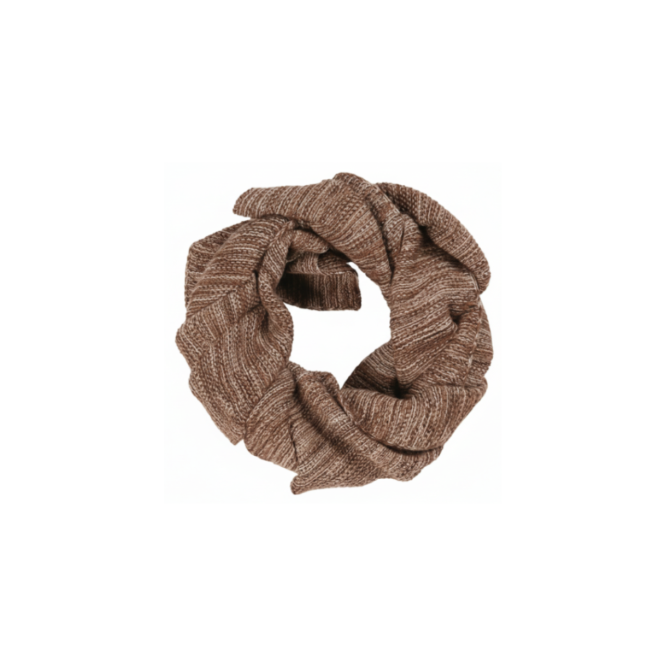 Ib Laursen Halstuch Braun Melange aus gestrickter Baumwolle als Rundschal im minimalistischen Design