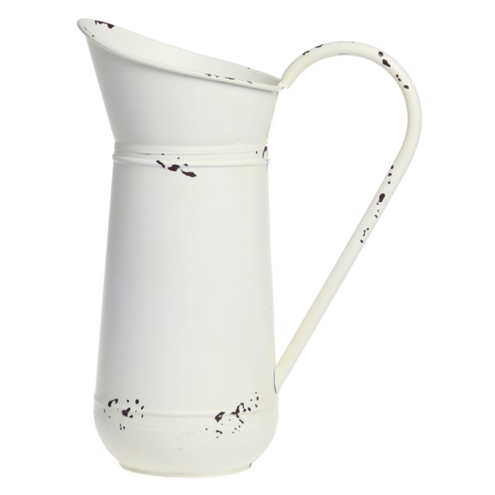 Chic Antique Wasserkanne aus Eisen in Antique Creme im Landhausstil