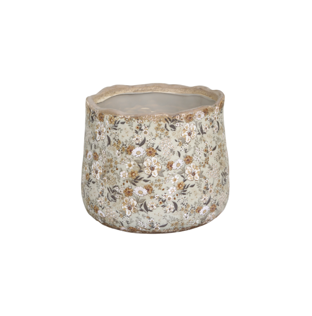Chic Antique Evry Blumentopf mit Blumenmotiv