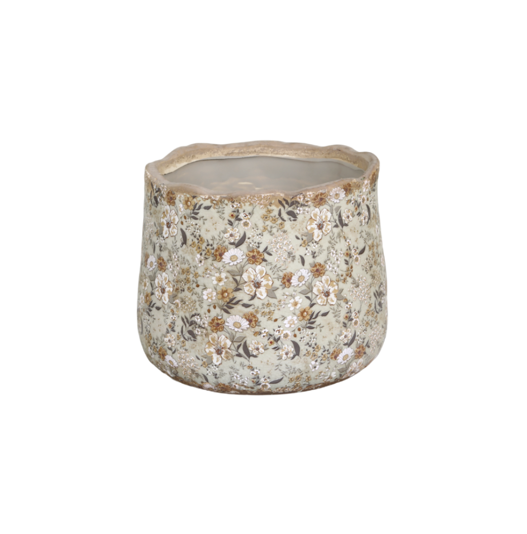 Chic Antique Evry Blumentopf mit Blumenmotiv