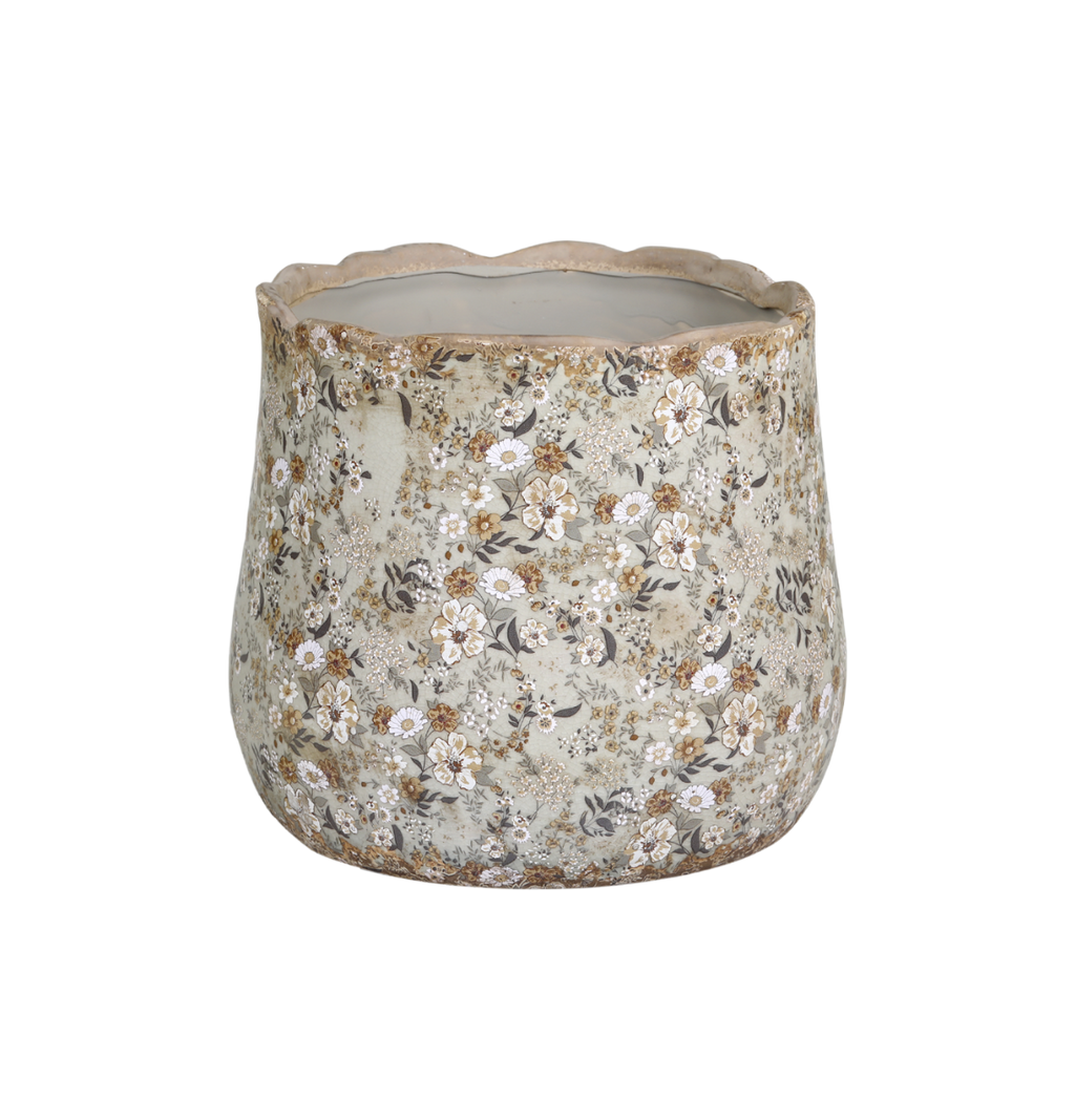 Chic Antique Evry Blumentopf mit Blumenmotiv groß