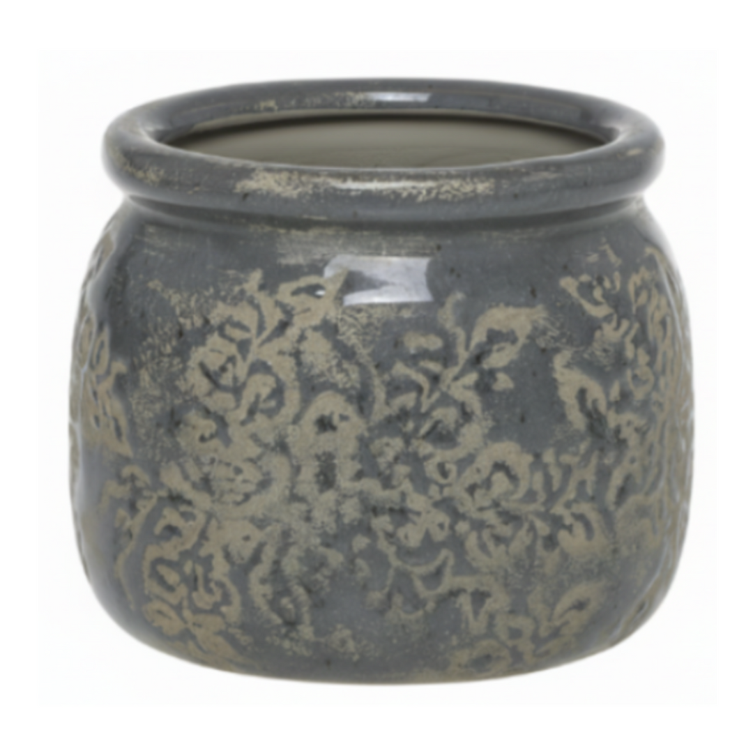 Chic Antique Antibes Blumentopf Opal aus Keramik mit floralem Blumenmuster