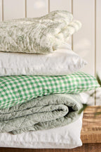 Ib Laursen Pelle Kissenbezug grün kariert aus Baumwolle im skandinavischen Landhausstil