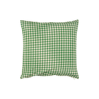 Ib Laursen Kissenbezug Pelle grün mit kleinen naturfarbenen Karos im skandinavischen Landhausstil