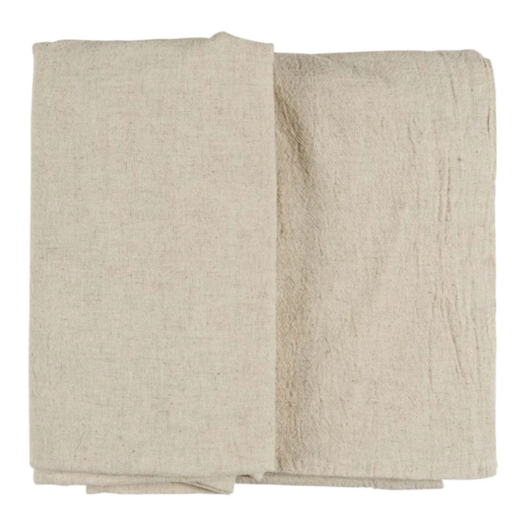 Ib Laursen Tischdecke quadratisch 160x160 cm leinenfarben aus Baumwolle und Leinen im skandinavischen Landhausstil