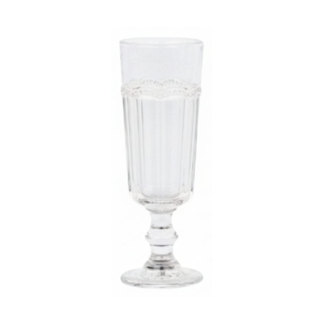 Chic Antique Antoinette Champagnerglas Transparent mit dekorativer Perlenkante