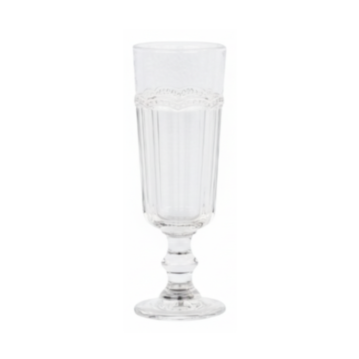 Chic Antique Antoinette Champagnerglas Transparent mit dekorativer Perlenkante
