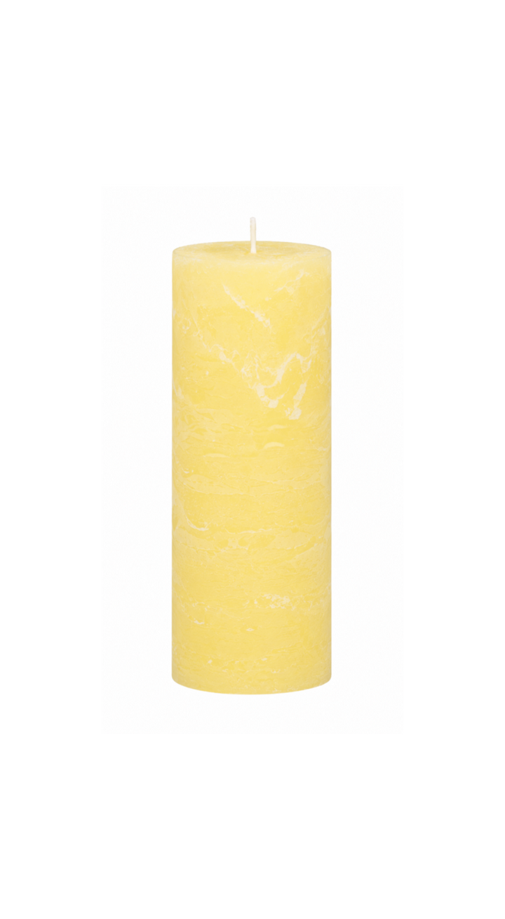 Chic Antique Macon Stumpenkerze Honigmelone 80 Stunden Brenndauer 20 x 7 cm freigestellt auf weißem Hintergrund