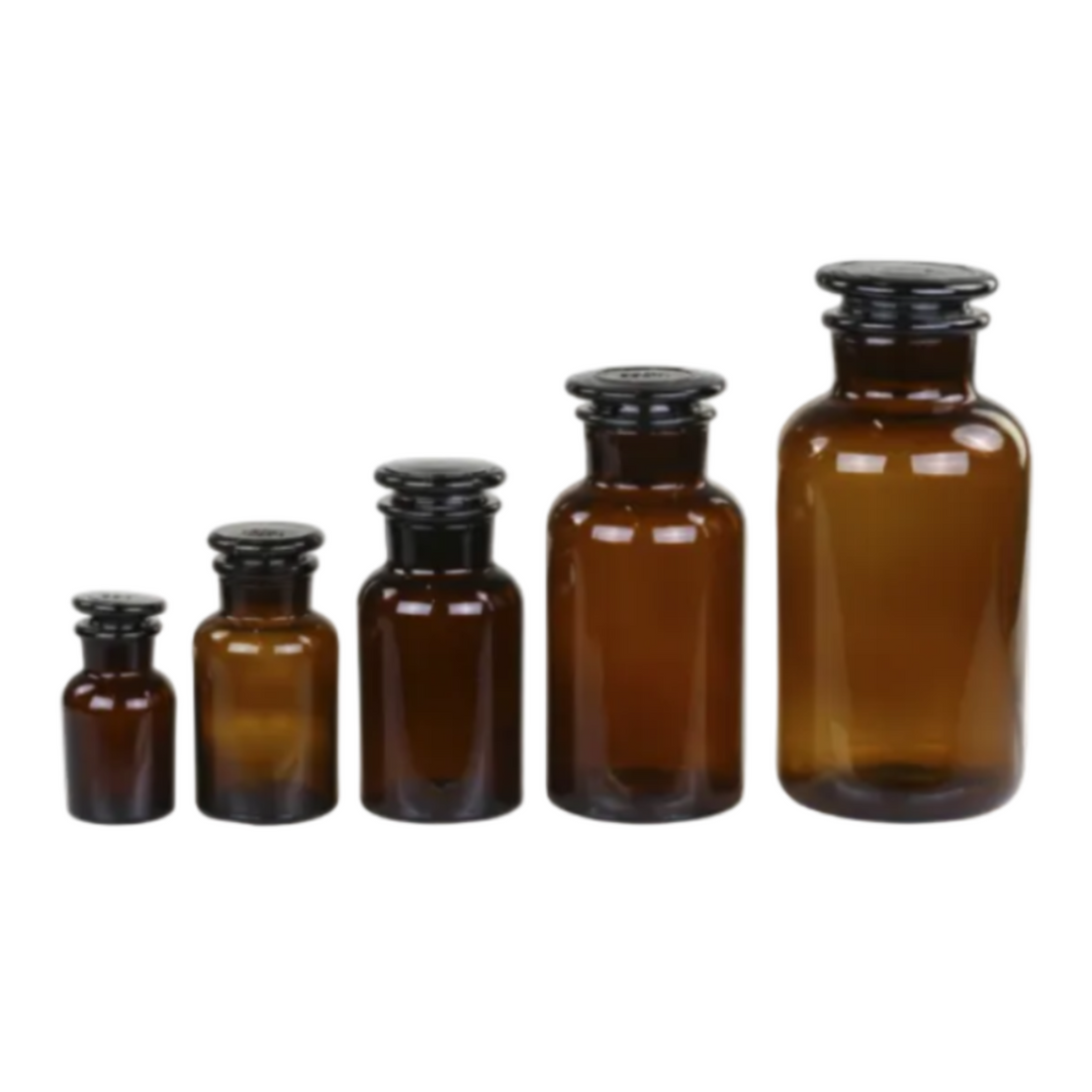 Chic Antique altfranzösische Apothekergläser im 5er Set aus Glas in der Farbe Mokka