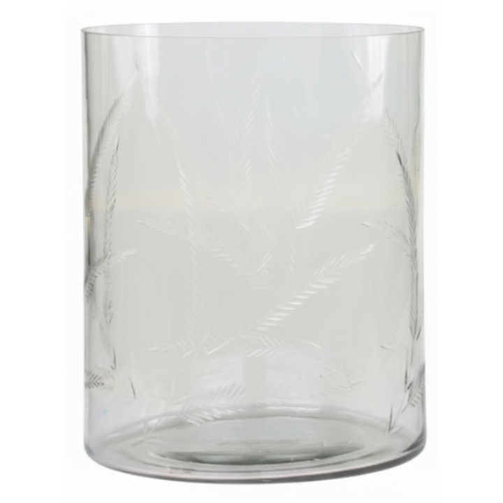 Chic Antique Windlicht aus transparentem geschliffenem Glas im Vintage Stil