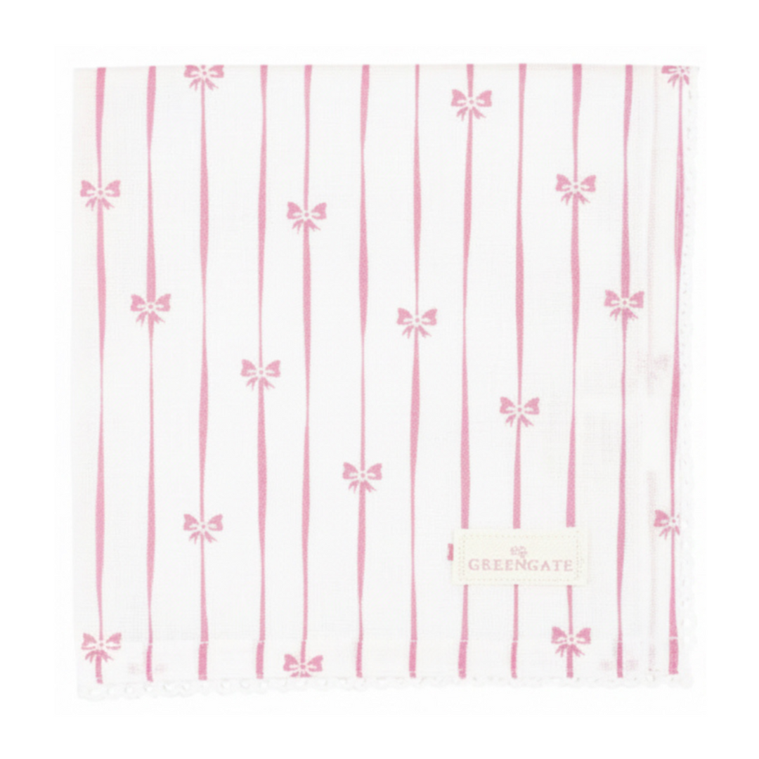 GreenGate Stoffserviette Dolobella Rosa mit Spitze 40x40 cm