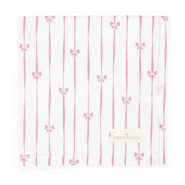 GreenGate Stoffserviette Dolobella Rosa mit Spitze 40x40 cm