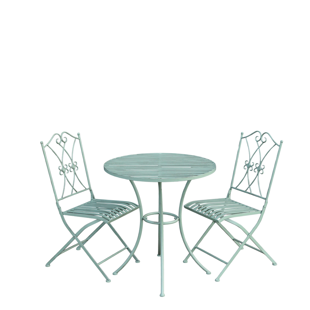 Chic Antique Bistrotisch mit 2 Stühlen (Set)