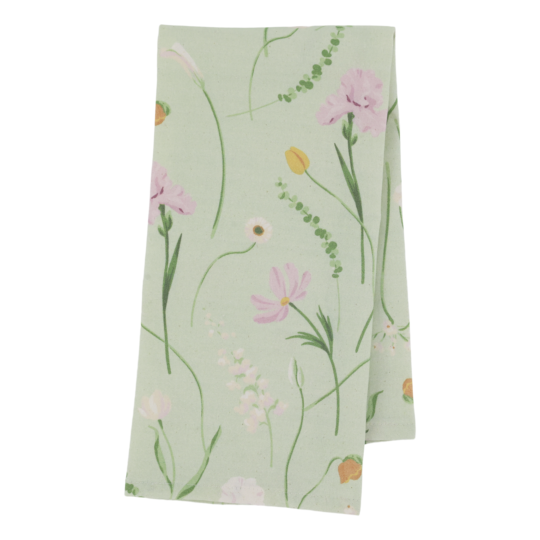 Aix Geschirrtuch grün mit Blumen