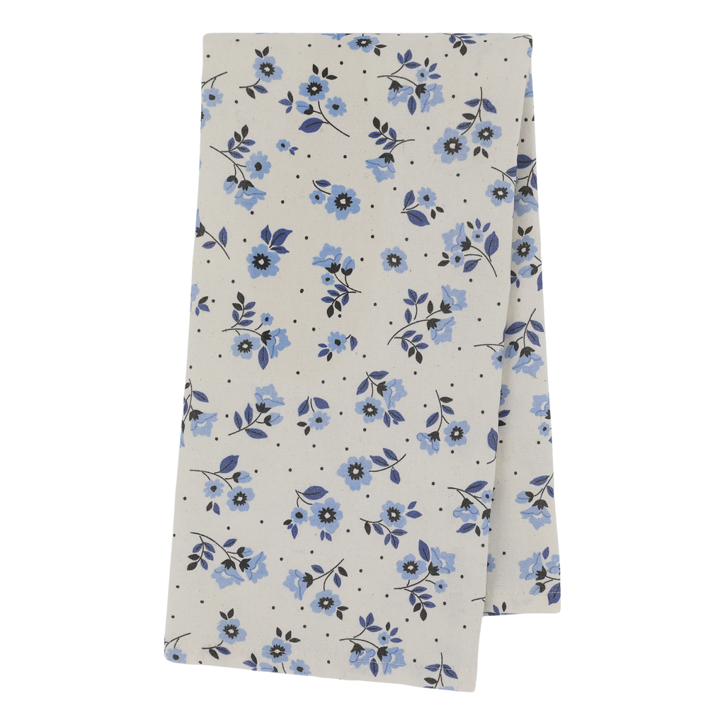 Aix Geschirrtuch Ocean Blue mit Blumen