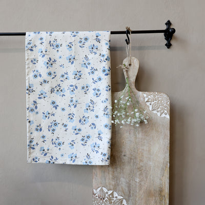 Aix Geschirrtuch Ocean Blue mit Blumen