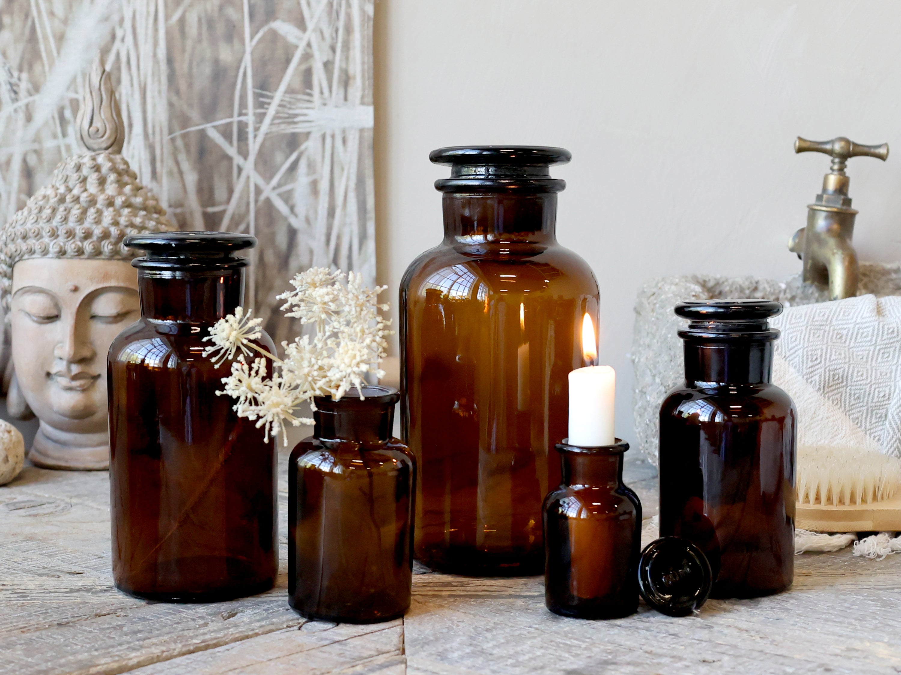 Altfranzösische Apothekerglas 5er Set