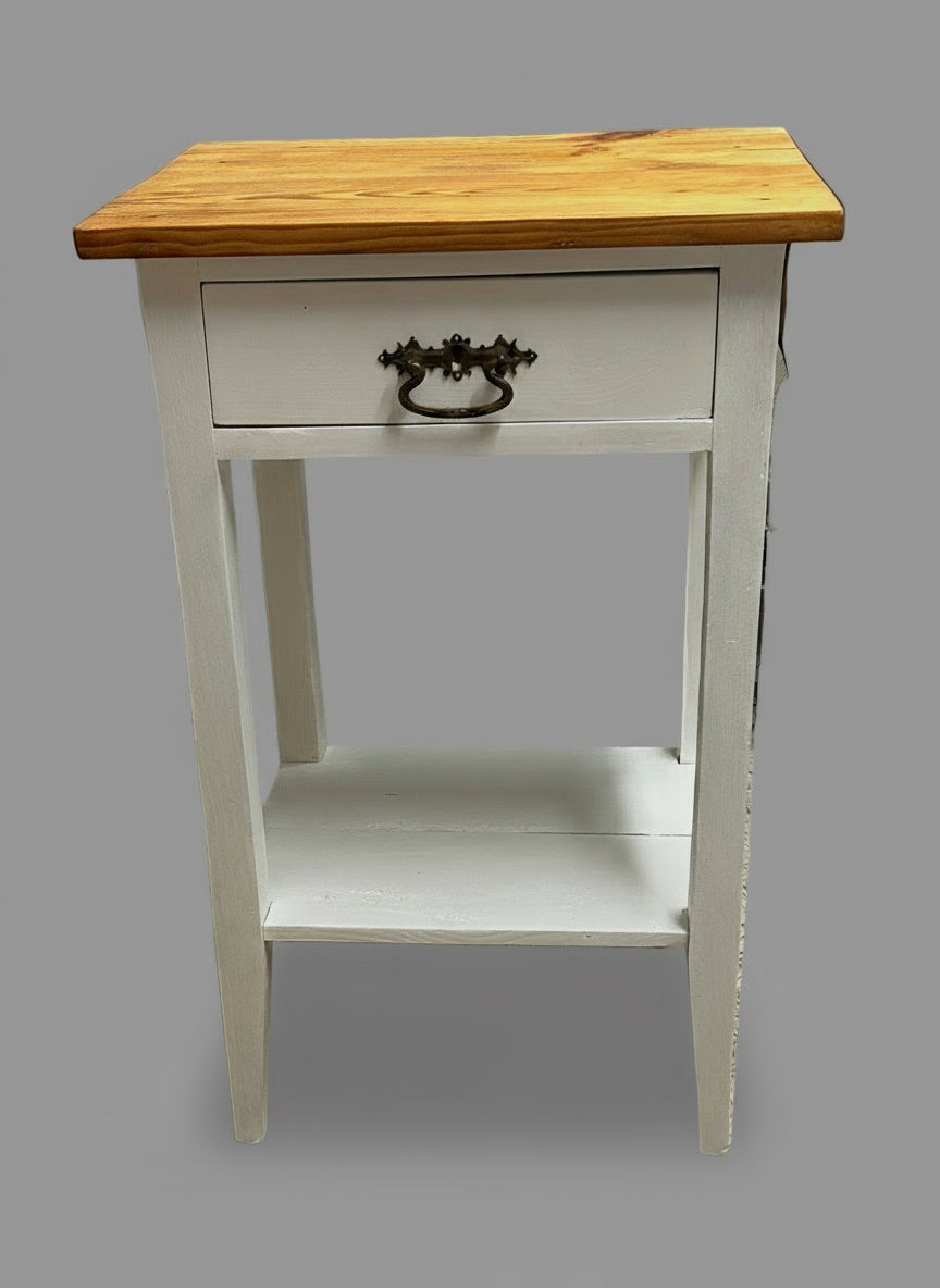 Antiker Beistelltisch, Naturplatte, Shabby Chic