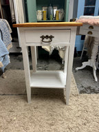 Antiker Beistelltisch, Naturplatte, Shabby Chic