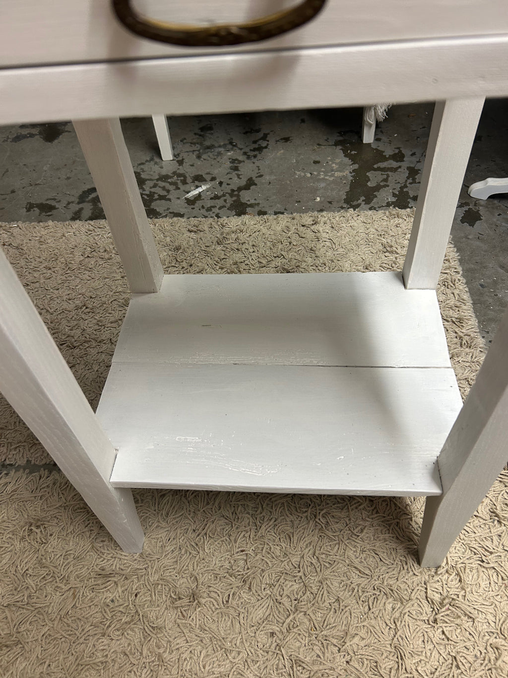 Antiker Beistelltisch, Naturplatte, Shabby Chic